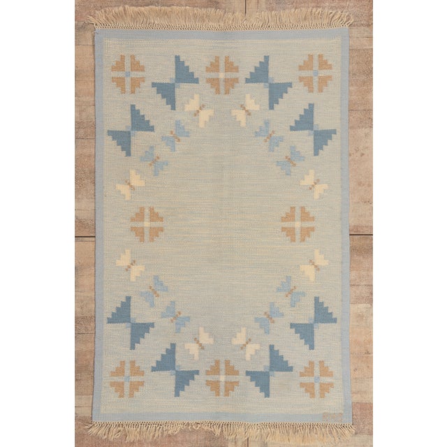 Vintage Swedish Rollakan Rug, 04'06 X 06'11 For Sale - Image 11 of 11