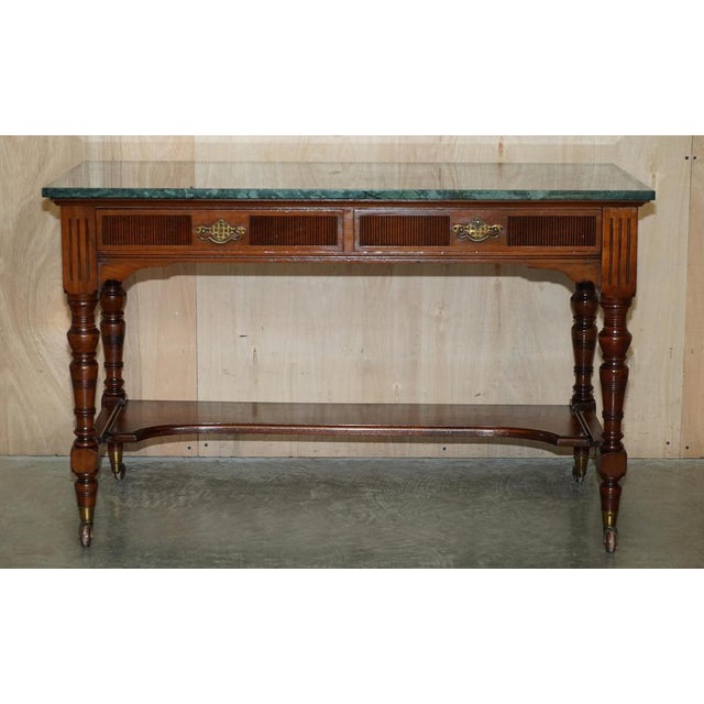 Victorian Marble Topped Desk, 1880 For Sale - Image 3 of 18