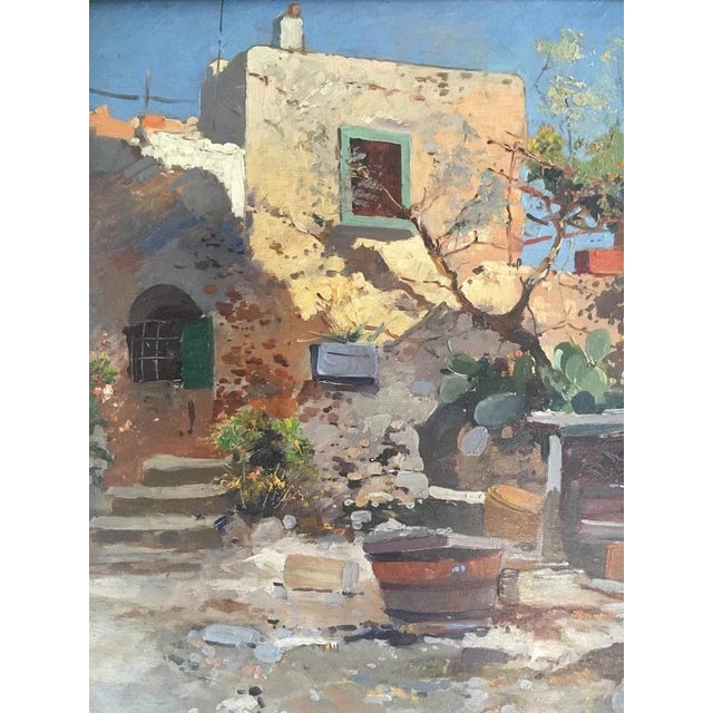 A sunny day in Capri, around 1955 in Italy that Ezelino Briante painted this pretty house and garden. Briante (1901-1971)...