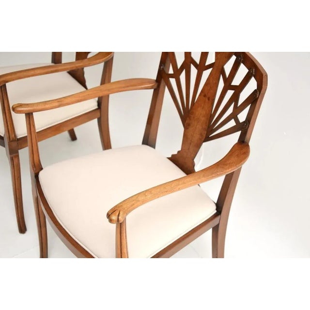 Brown Art Deco Walnut Armhairs, 1920, Set of 2 For Sale - Image 8 of 9