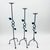 Hand Forged Iron Candelabra Set of 3 (80-100cm) Antique Copper Finish Sculpted Twist & Leaf Floor Set For Sale - Image 6 of 6