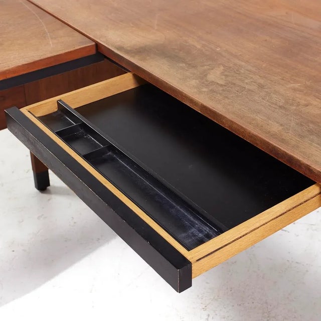 Jens Risom Mid Century Walnut Corner Desk For Sale In Chicago - Image 6 of 11