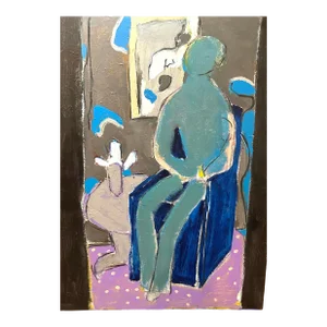 Theodore "Ted" Turner 1922-2002, American) Modernist Figural Oil on Canvas