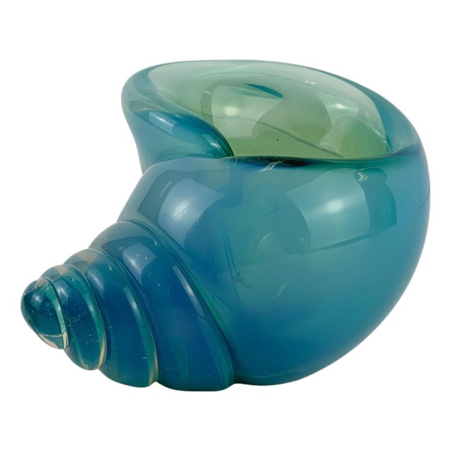 Murano Blue Alabastro Glass Shell from Archimede Seguso, Italy, 1960s For Sale