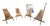 Collection of Vintage Wooden Foldable Low Chairs For Sale
