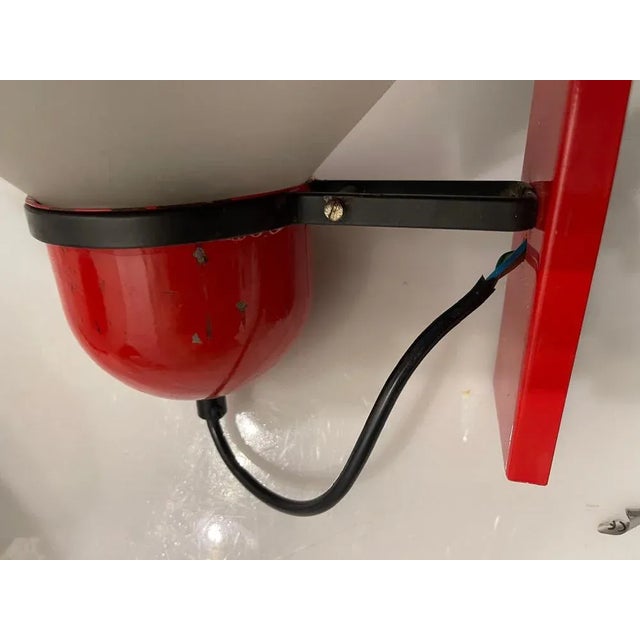 Industrial Industrial Red Sconces, 1970s, Set of 2 For Sale - Image 3 of 12