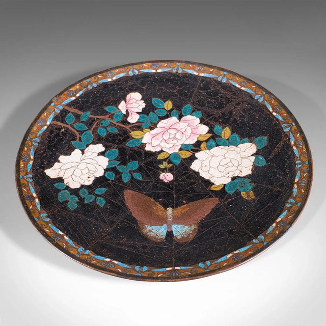 1850s Antique Victorian Japanese Decorative Cloisonne Plate For Sale - Image 10 of 10