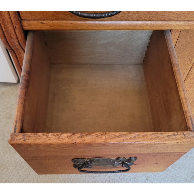 Wood 1900-1909 Tiger Oak Washstand For Sale - Image 7 of 16