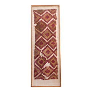 Large Chancay Pre-Columbian Antique Framed Textile Art For Sale