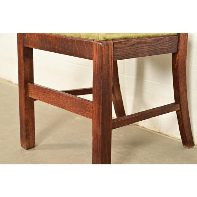 Stickley Brothers Style Antique Mission Oak Arts & Crafts Dining Chairs, Set of Six For Sale - Image 10 of 13