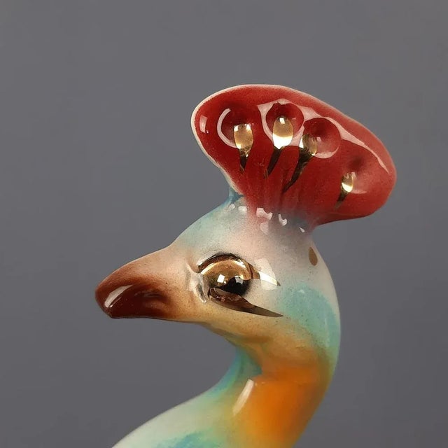Vintage Multicolored Ceramic Sculpture of Peacocks, Italy, 1970s For Sale - Image 12 of 18