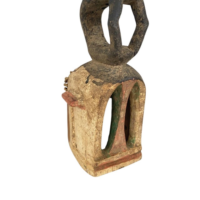 Vintage Dogon Tribe Carved Wooden Monkey Mask 19.5" H For Sale In New York - Image 6 of 7