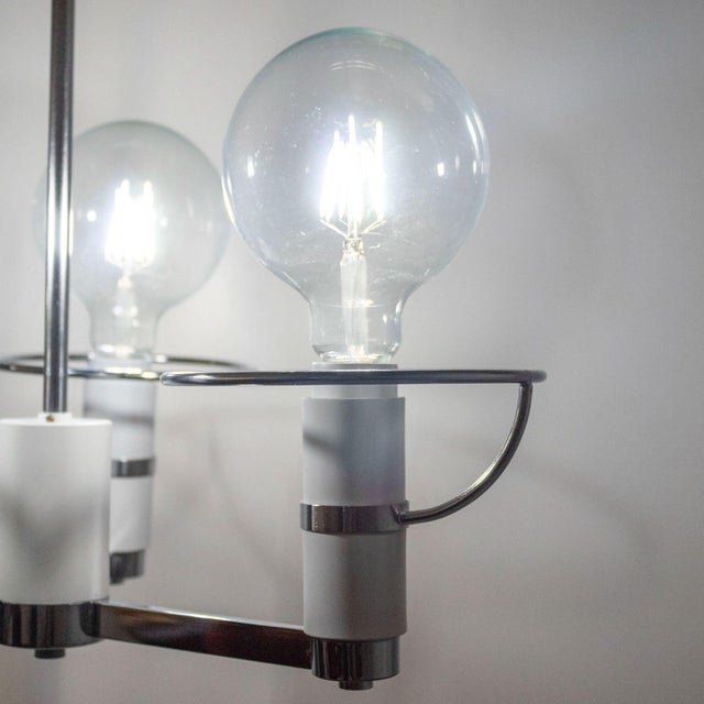 1970s Space Age Chromed Chandelier, Italy, 1970s For Sale - Image 5 of 12