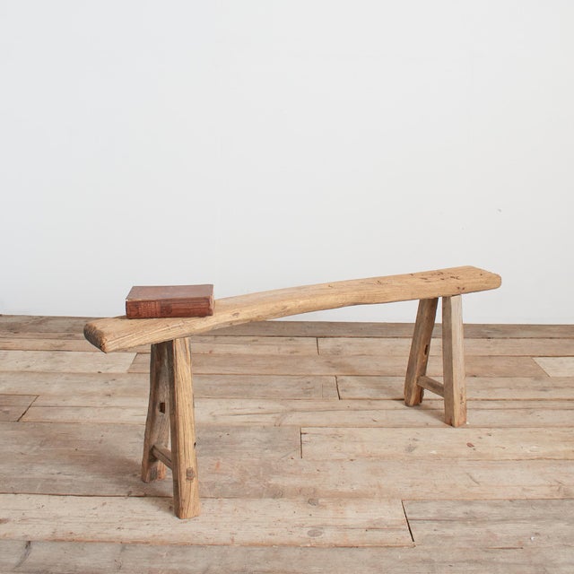 Antique Rustic Wooden Hallway Pig Bench For Sale - Image 9 of 9