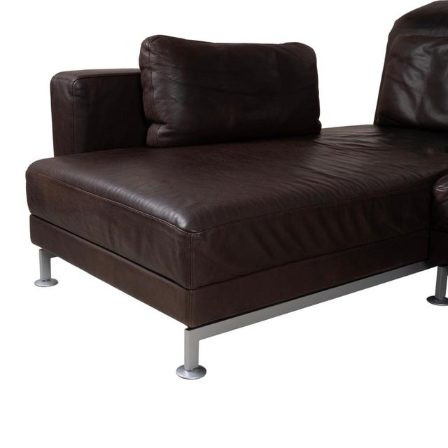 Brown Moule Leather Corner Sofa in Brown Chrome with Manual Function from Brühl For Sale - Image 8 of 18