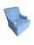 Textile Vintage Custom Upholstered Blue Club Chair- A Pair For Sale - Image 7 of 18