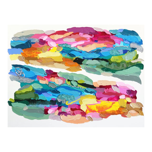 This Is Up - Impasto Thick Paint Colorful Abstract Painting Original Artwork by Shiri Phillips For Sale