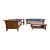 1990s Stickley Living Room Set, Prairie Sofa (Settle). Love Seat, Coffee Table and Round Table For Sale