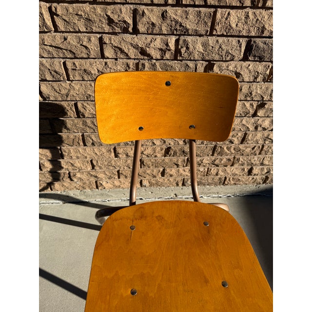 Mid 20th Century Vintage Mid Century Modern Wooden School Chair For Sale - Image 12 of 12