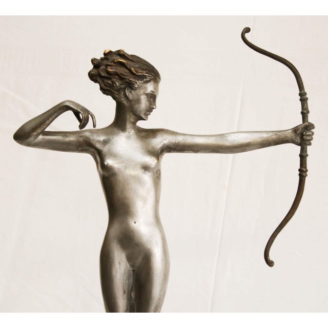 Silver Josef Lorenzl, Female Nude, 1920s, Bronze and Marble For Sale - Image 8 of 14