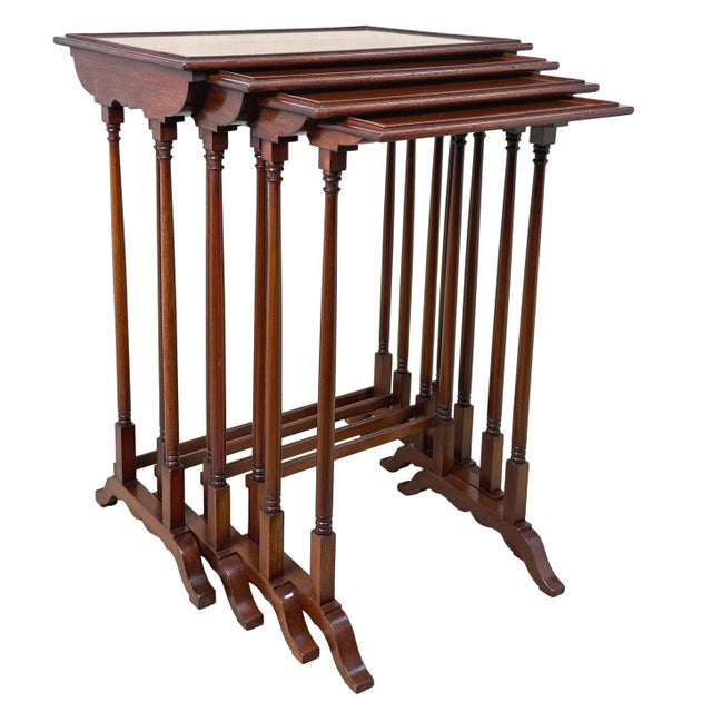 Antique Mahogany Quartetto Nesting Tables, 1880, Set of 4 For Sale - Image 10 of 15