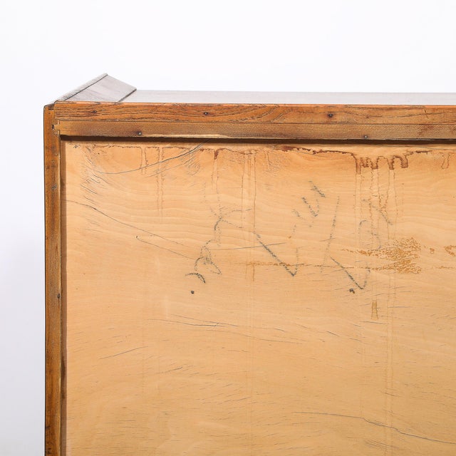 Mid-Century Paul Frankl Cerused Oak Chest of Drawers & X-Form Brass Pulls For Sale - Image 11 of 17