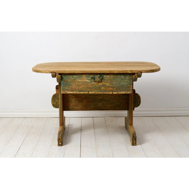 Northern Swedish Country Table with Drawer For Sale - Image 3 of 12