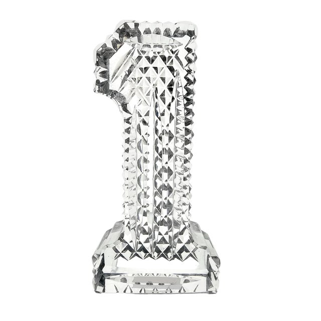 Late 20th Century Waterford Crystal Number 1 Hand Cut Lead Crystal Paperweight, 5", Ireland For Sale - Image 5 of 12