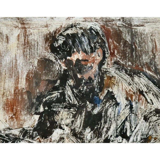 Abstract The Print Maker - Mid Century Figurative Abstract by Bruce Weinberg For Sale - Image 3 of 5