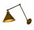 Set of 3 Ann-Morris brass library sconces featuring adjustable swing arms, conical metal shades, and an aged brass finish....