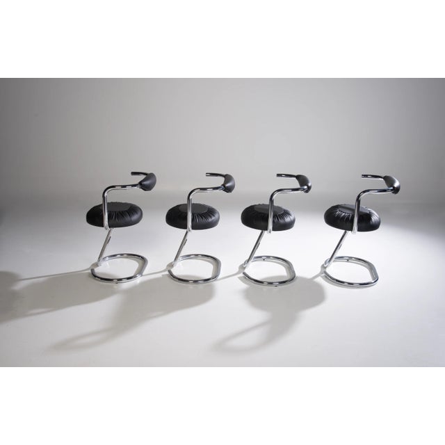 Black Cobra Chairs by Giotto Stoppino, Italy, 1970s, Set of 4 For Sale - Image 6 of 6