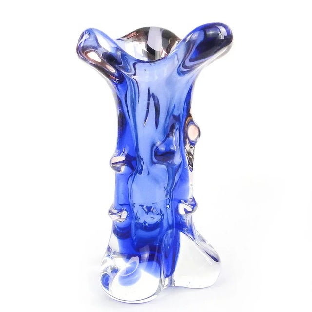 Glass Vase by J. Hospodka for Chribska Glassworks, Czechoslovakia, 1960s For Sale - Image 7 of 7
