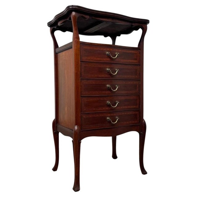 Antique Early 20th Century English Edwardian Mahogany Cabinet with Drawers For Sale - Image 13 of 13