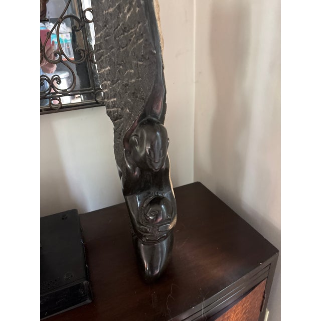African Early 20th Century Jonathan Mhondorohuma Sculpture Signed For Sale - Image 3 of 6