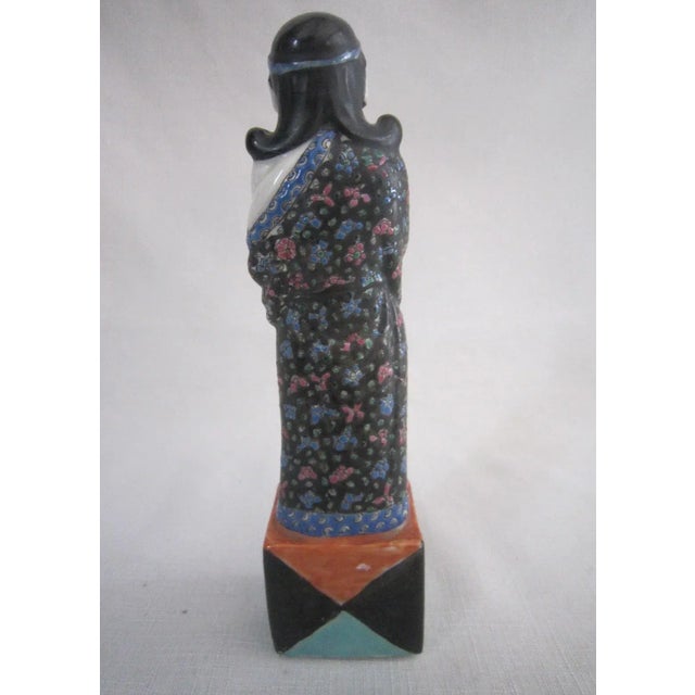 1930s Famille Rose Chinese Export Figure For Sale - Image 4 of 8