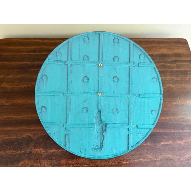 Metal Vintage English Country Iron Verdigris Garden Sundial "Grow Old Along With Me" For Sale - Image 7 of 7