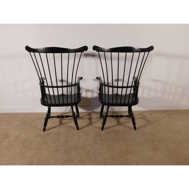 Massive Pair Vintage D R Dimes Style Painted Comback Windsor Arm Chairs For Sale - Image 9 of 15