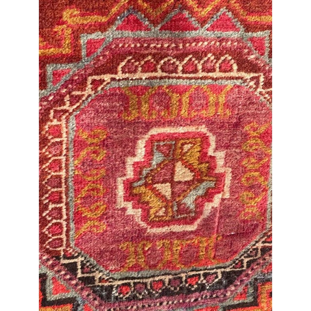 Red Small Mid-Century Azerbaijan Rug, 1950s For Sale - Image 8 of 16