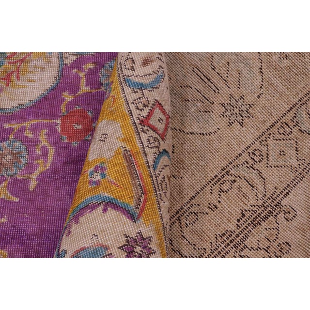 Purple 1990's Vintage Light Purpl/Yellow Wool Rug - 9'5'' X 12'0'' For Sale - Image 8 of 10