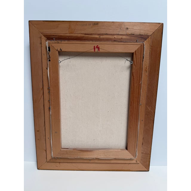 Light Green Signed Original Oil Painting Floral Bouquet Framed Vintage For Sale - Image 8 of 9