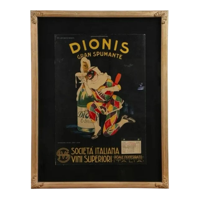 1922 Dionis Gran Spumante Lithograph Poster by Plinio Codognato For Sale