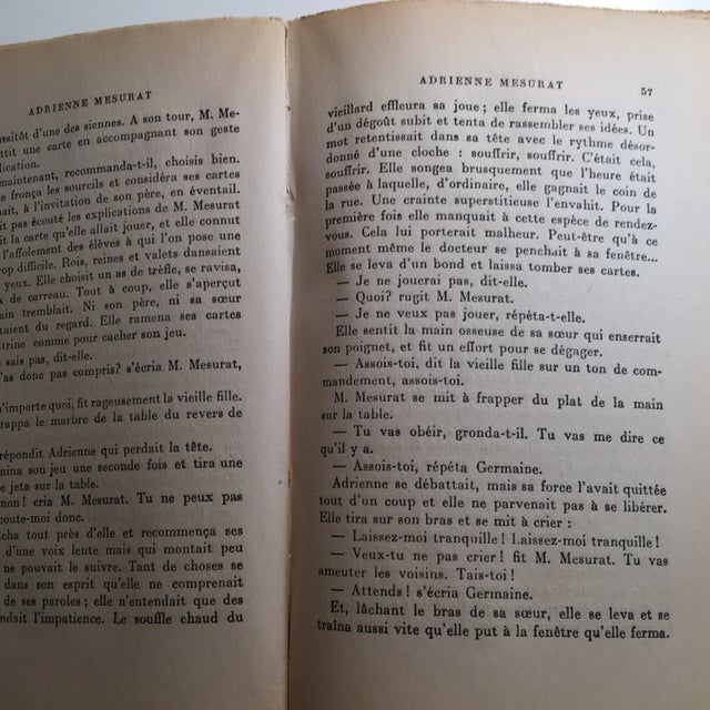 Paper 1927 Adrienne Mesurat Book by Julien Green For Sale - Image 7 of 8