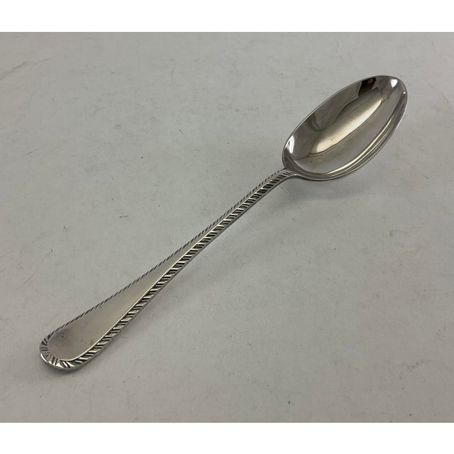 English 1980s Silver Dinner Spoon, Feather Edge. For Sale - Image 3 of 10