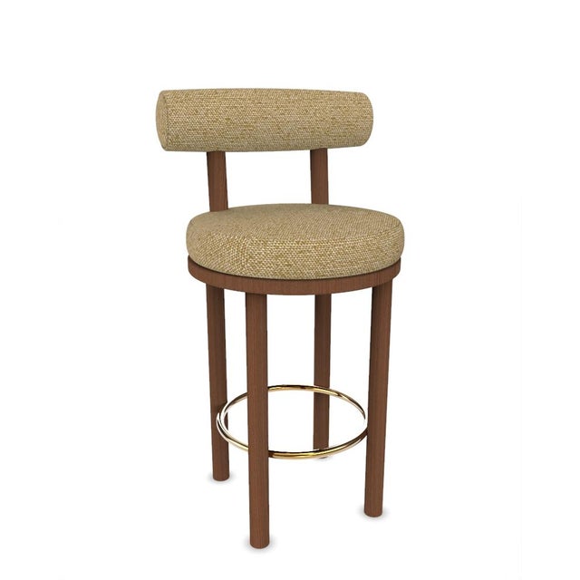 Contemporary Collector Modern Moca Bar Chair in Safire 16 Fabric and Smoked Oak by Studio Rig For Sale - Image 3 of 7