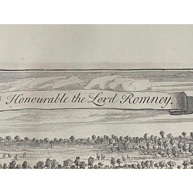 Black 18th C. Etching "The Mote, One of the Seats of Ye Right Honorable the Lord Romney" C.1719 For Sale - Image 8 of 13