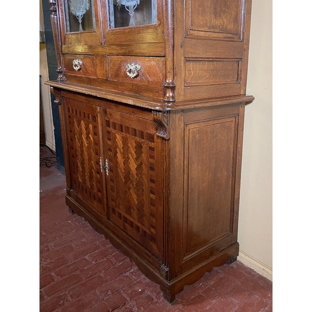 Brown Art Nouveau Oak Dresser For Sale - Image 8 of 14