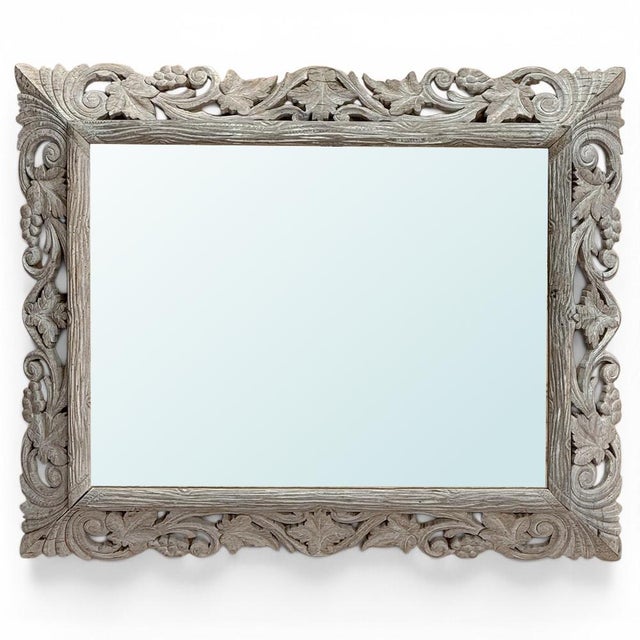 Renaissance Antique French Renaissance Hand-Carved Ceruse Oak Mirror For Sale - Image 3 of 18