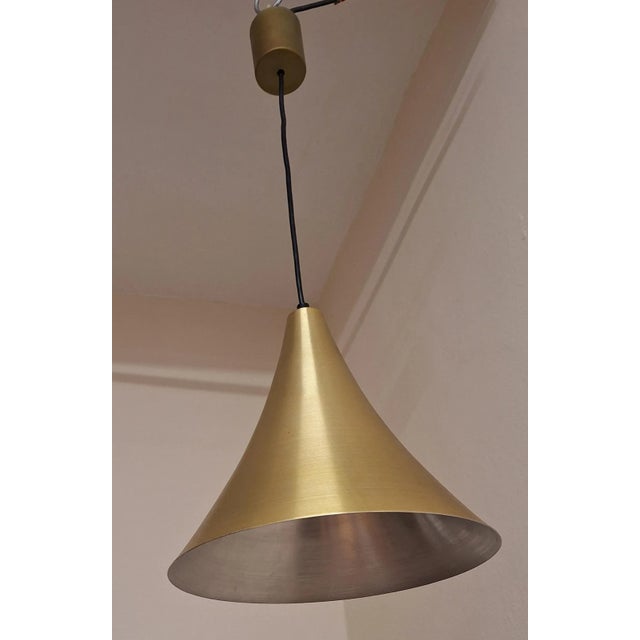 Vintage Ceiling Lamp with Funnel-Shaped Aluminum Shade, 1970s For Sale - Image 6 of 7