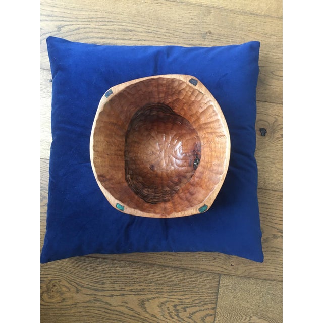 Moroccan Hand-Carved Walnut & Gemstone Salad Bowl For Sale In New York - Image 6 of 8