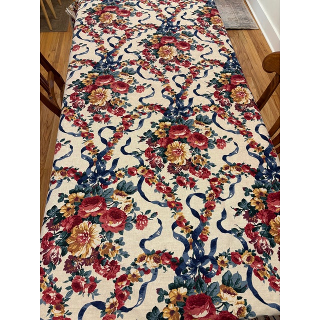 11+ Continuous Yards of Fabric by Waverly, Floral and Bows (just 1-2" shy of 12") Approximately 56" width (includes...